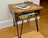 Handmade Rustic Bedside Table - Nightstand - Side Table with storage made from Reclaimed Industrial Wood. Upcycled Pallet Furniture Range.