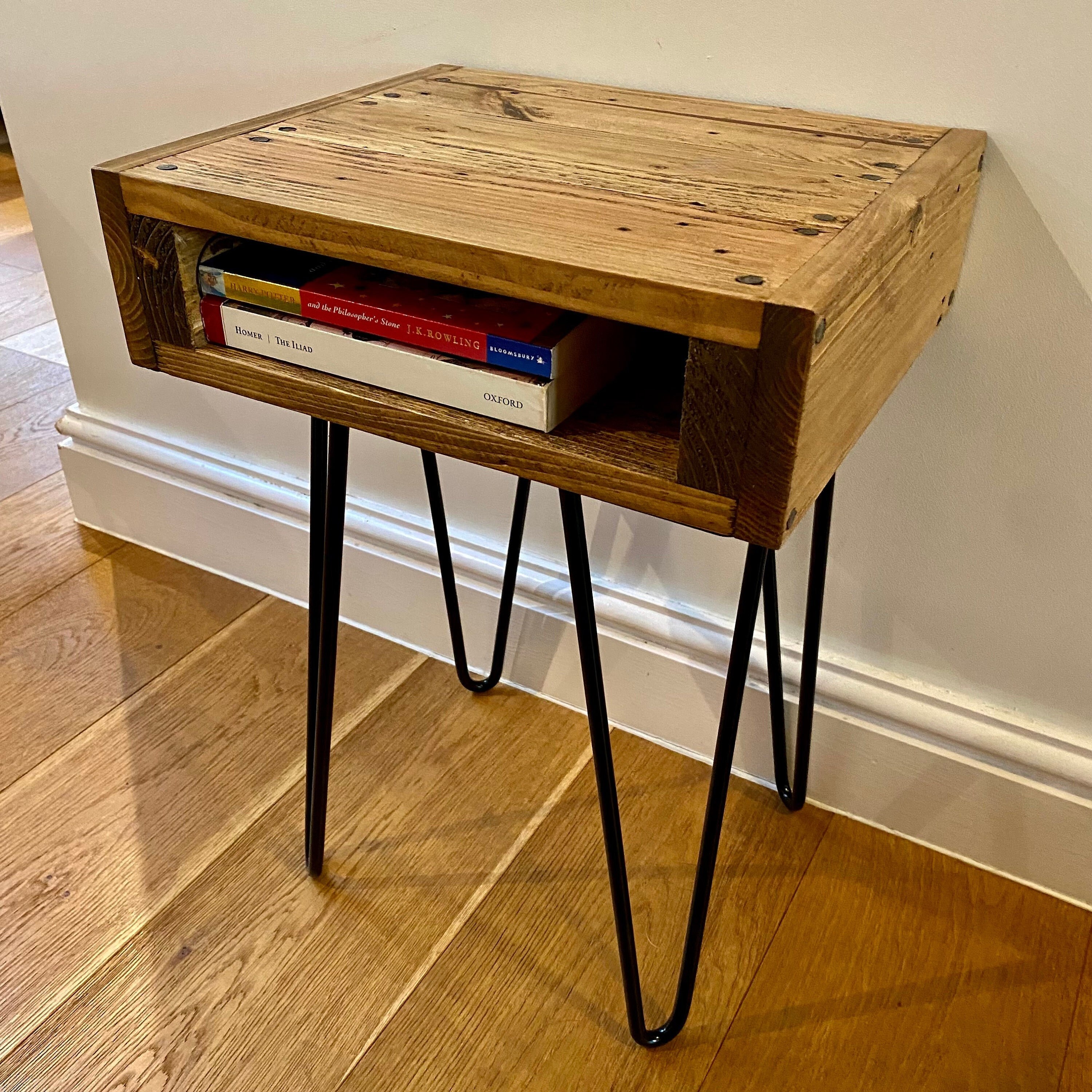 Handmade Rustic Side Table End Table With Storage Made From Etsy UK