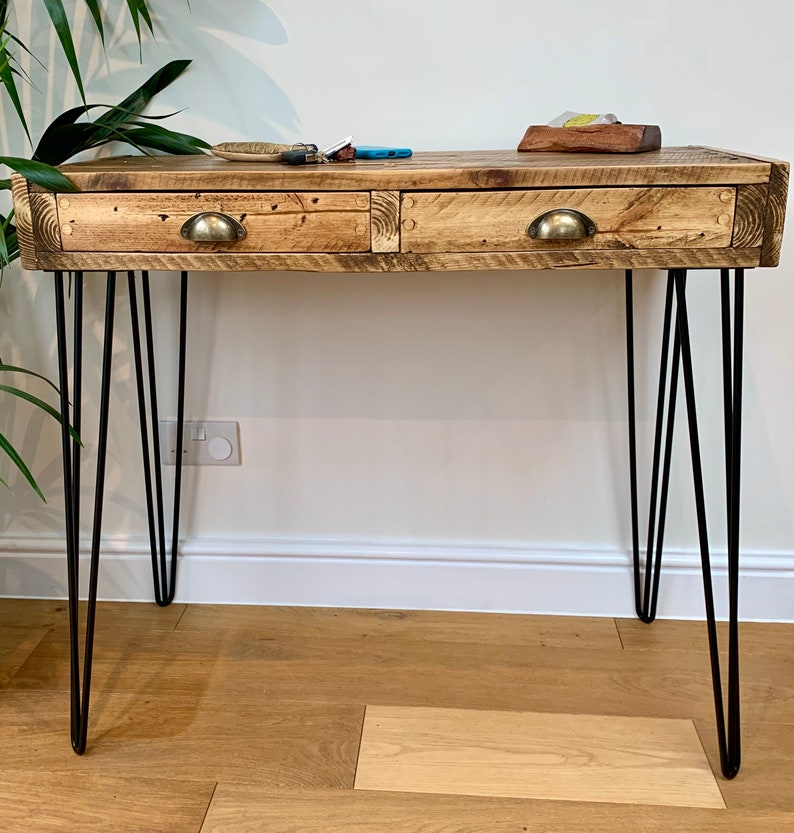 Narrow Handmade Rustic Coffee Table Hall Foyer Table With Etsy UK