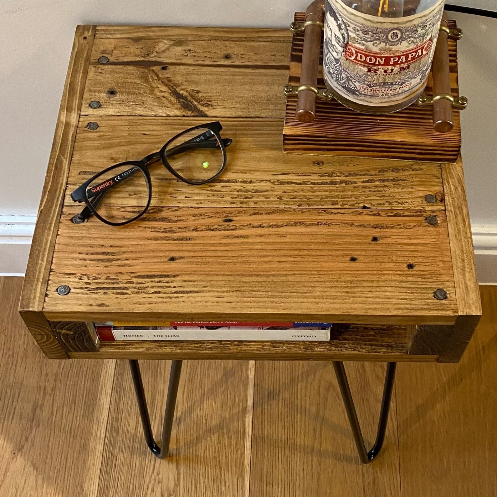 Handmade Rustic Side Table End Table With Storage Made From Etsy UK