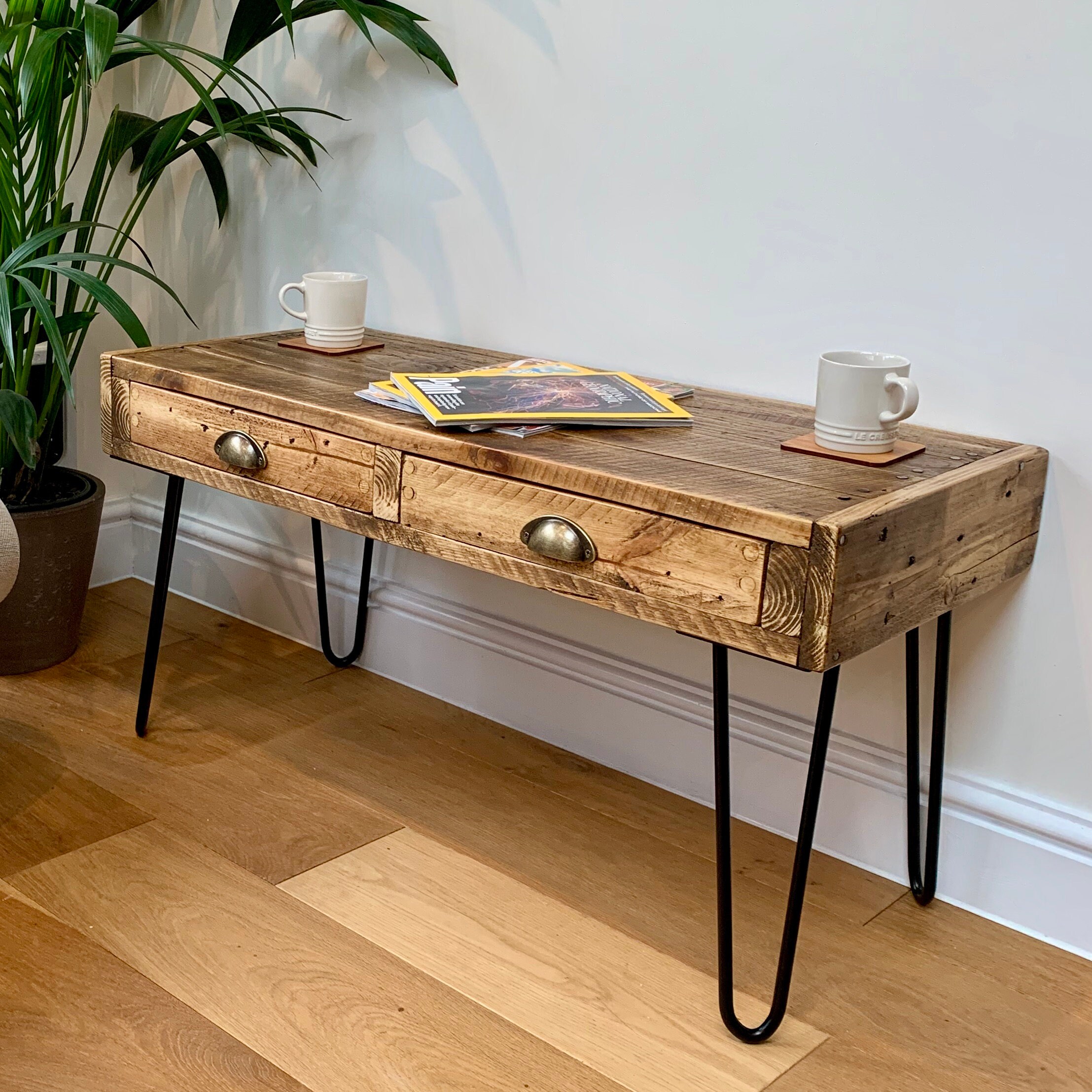 Narrow Handmade Rustic Coffee Table Hall Foyer Table With Etsy UK