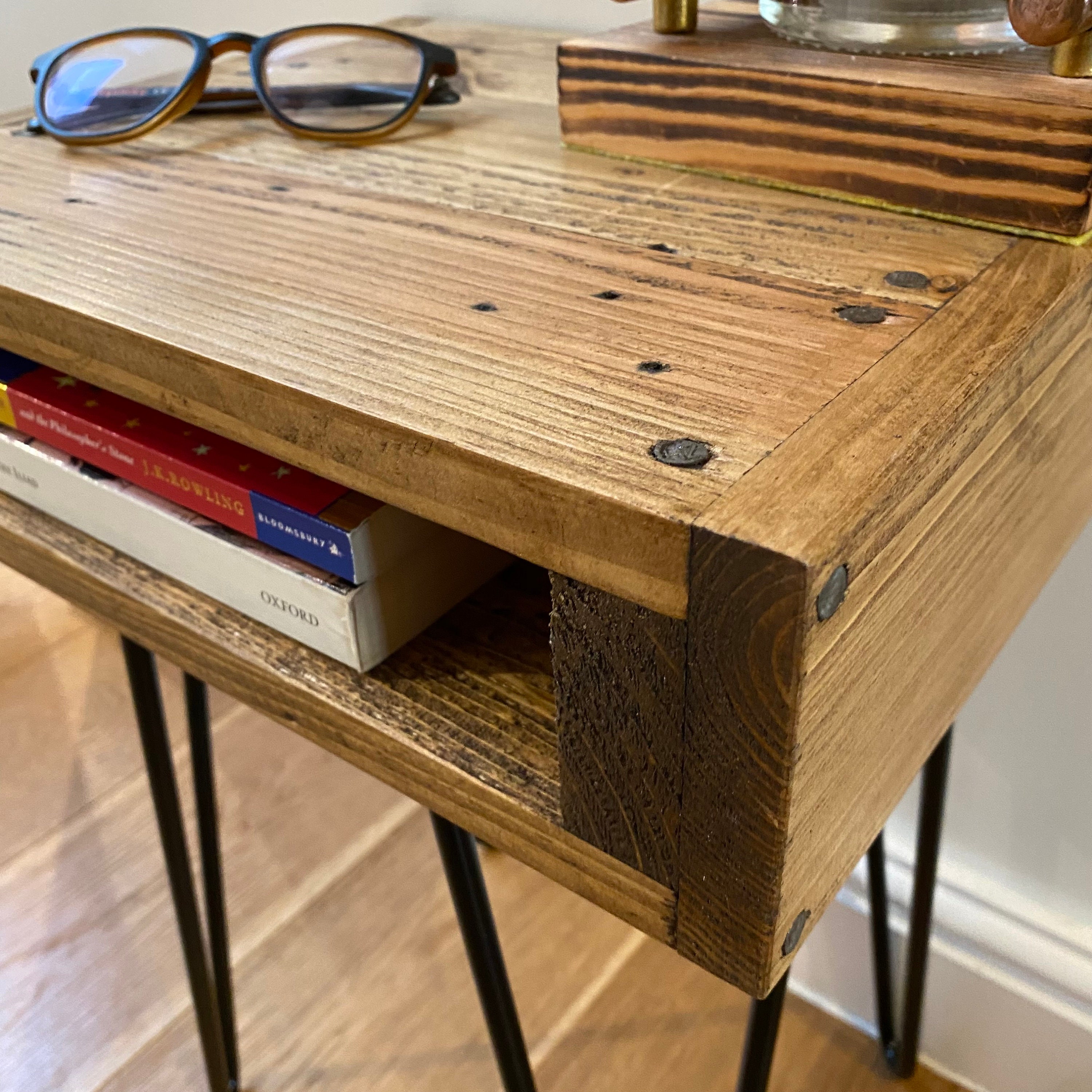 Handmade Rustic Side Table End Table With Storage Made From Etsy UK
