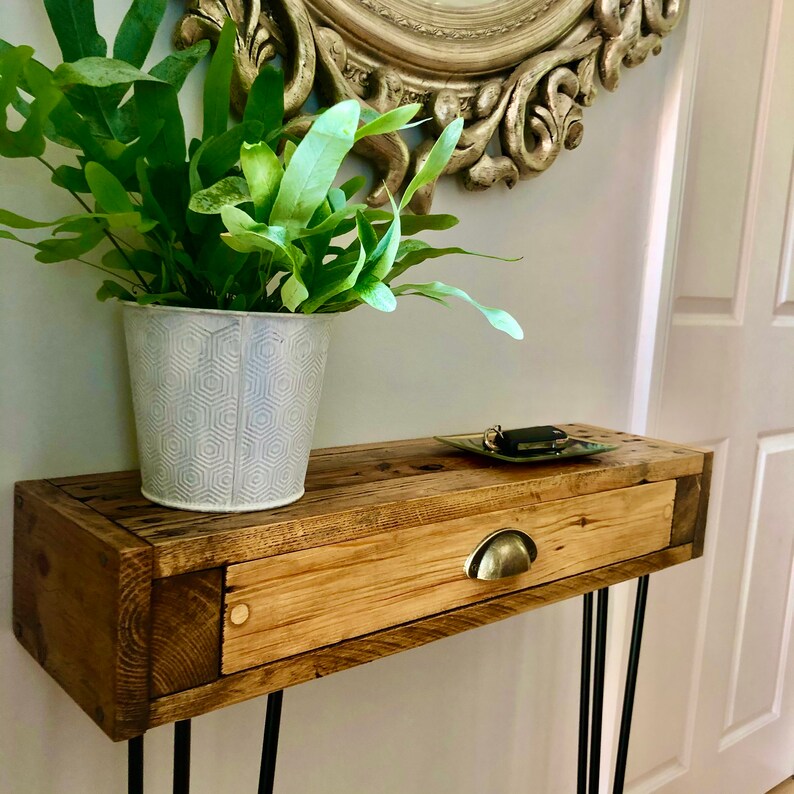 Narrow Rustic Handmade Hall Table Entry/foyer Table With Etsy UK