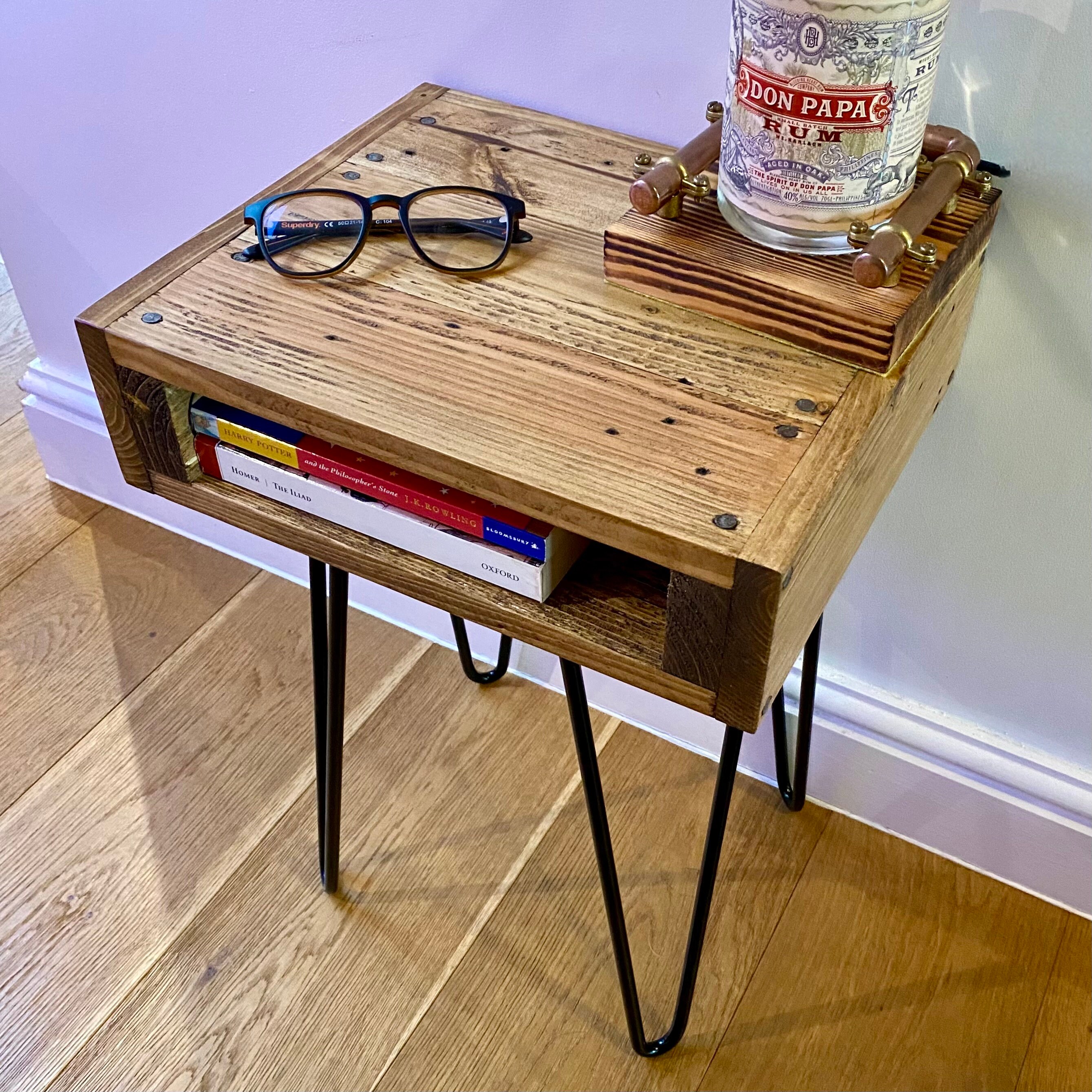 Handmade Rustic Side Table End Table With Storage Made From Etsy UK