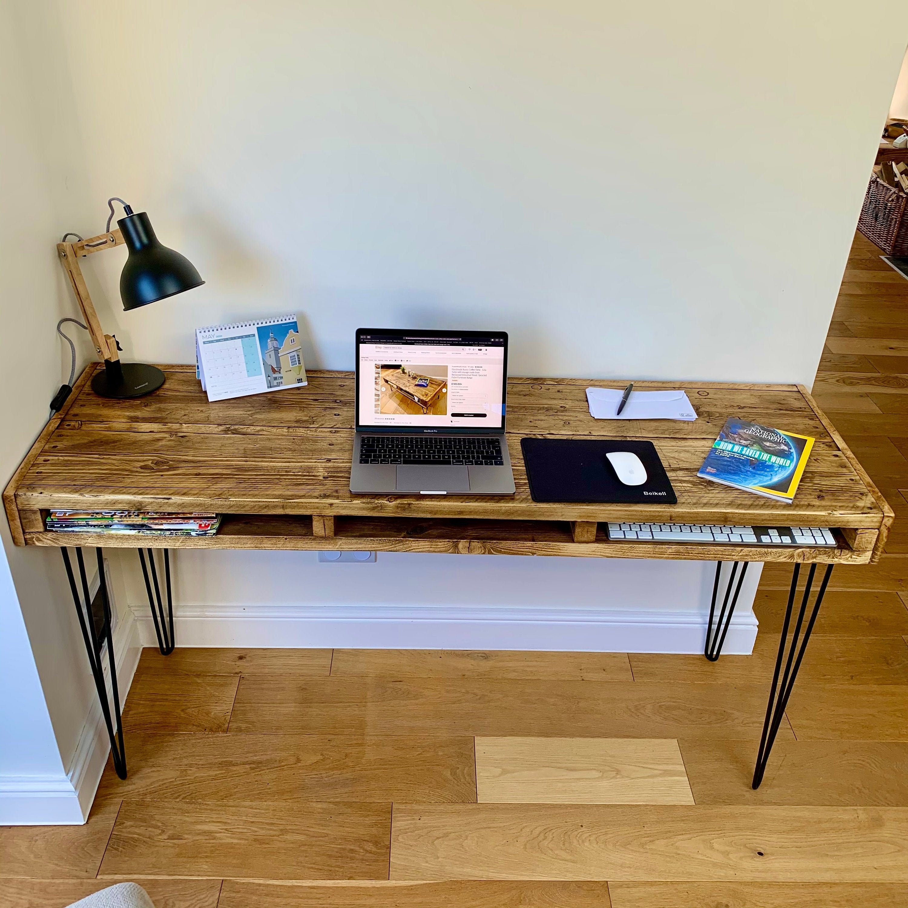 Large Handmade Desk Rustic Home Office Workstation Writing Etsy