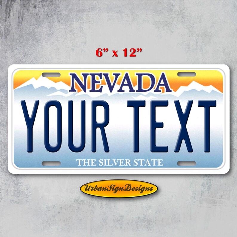 Nevada State Custom Personalized Aluminum Vanity License Plate Etsy