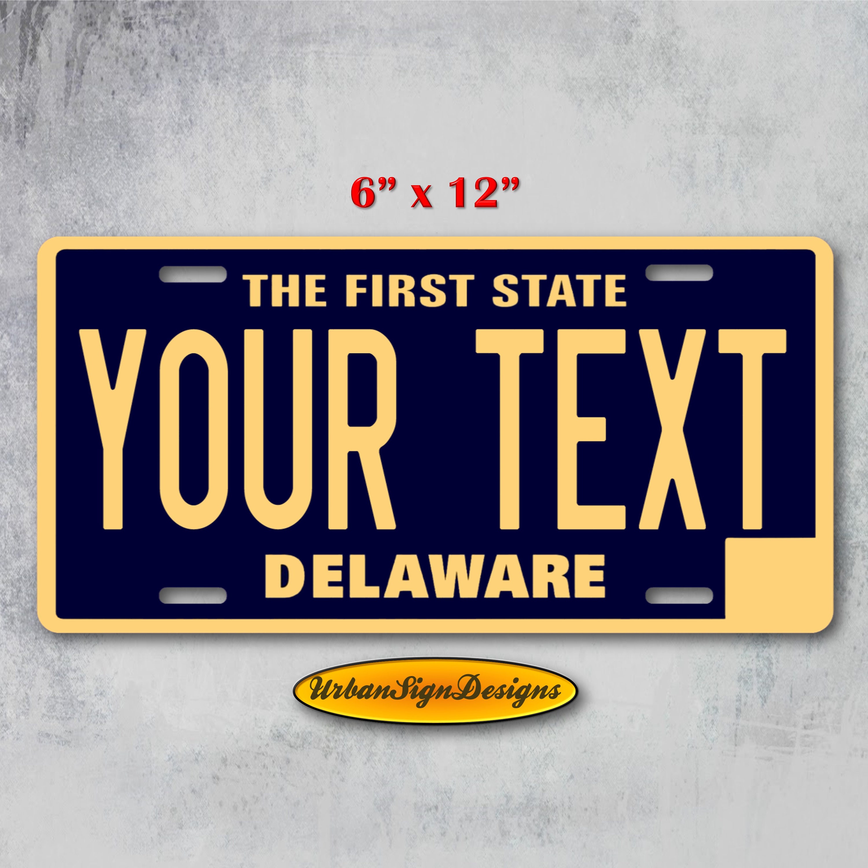 Delaware The First State Custom Personalized Vanity Aluminum Etsy