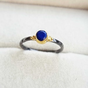 Lapis Ring, Lapis Stacking Ring, Tiny Lapis Ring, Gemstone Ring, Lapis Lazuli Ring, Gemstone Stacking Ring, Blue, Lapis Lazuli Stone, Gift