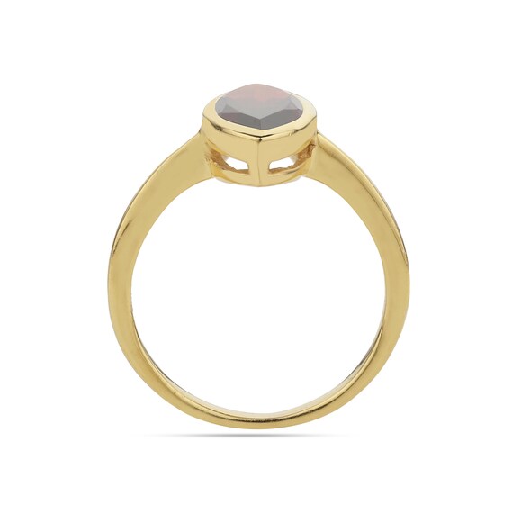 RRVGEM Anello placcato argento astrologico con pietra naturale gomed 10.00 Ratti regolabile Gomed Hessonite Gemma Gomed Hessonite pietra anello per uomo e donna, Placcato oro, HESSONITE/GOMED