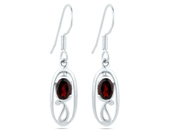 Garnet mini earrings, garnet small earrings