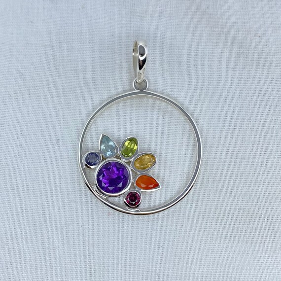 Multistone Amethyst, Garnet, Iolite, Citrine, Peridot Sterling Ring Multistone Amethyst, Garnet, Iolite, Citrine, Peridot Sterling Ring