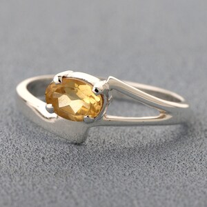 Elegant Citrine Ring, 925 Sterling Silver Ring, Oval Citrine Ring, Yellow Ring, Handmade Ring, November Birthstone, Minimalist Jewelry Gift