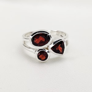 925 Sterling Silver Garnet Ring, Garnet Gold Ring, Garnet Jewelry, Gold Jewelry, Multi Garnet, Fancy Ring, Fancy Jewelry, Garnet, Ring