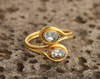 Two Stone Ring - Etsy Hong Kong