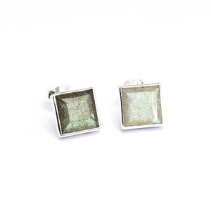 925 Sterling Silber Handgefertigte Labradorit Ohrstecker, Geburtstagsgeschenk für Frau, Labradorit Ohrstecker Ohrringe, Halloween Geschenk