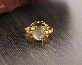 Prehnite Ring, Sterling Silver Ring, Prehnite Stone, Beautiful Ring, Natural Stone, Handmade Ring, Round Gold Ring, Free Shipping