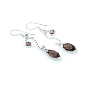 Smoky Quartz earrings, Chocolate Quartz Jewelry, Gift For Wife, Brown Gemstone jewelry, Smokey Quartz Earrings dangles