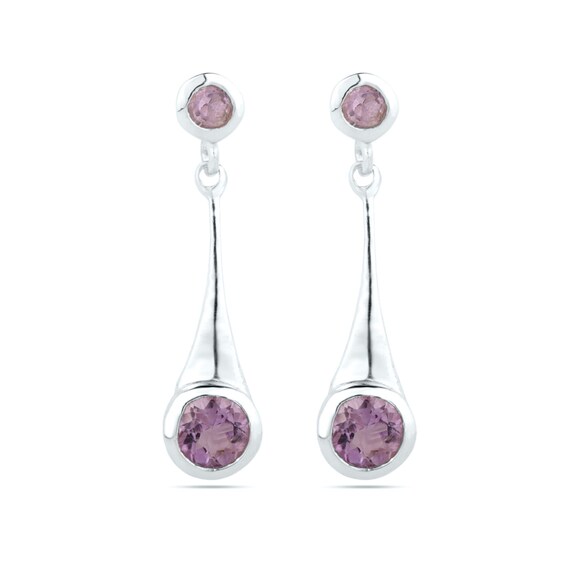 Orecchini fatti a mano con ametista verde: gioielli pendenti in argento sterling con taglio marquise - Italia