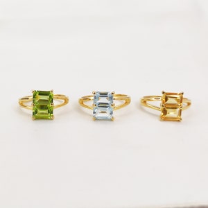 Peridot Ring, Octagon Shape, Handmade Ring, Cocktail Ring, 925 Sterling Silver, Statement Ring, Birthstone Ring, Gift For Daughter