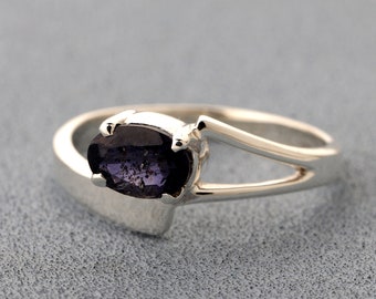 Natural Iolite Ring, Natural Gemstone Ring, 925 Sterling Silver Ring, Handcrafted Jewelry, Purple Stone Ring, Anniversary Gift, For Mother