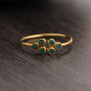 Green Onyx Ring  Adjustable Rings For Women, 18k Gold Plated, 925 Sterling Silver Ring, Handmade Engagement Ring, Solitaire Ring, Gift Item