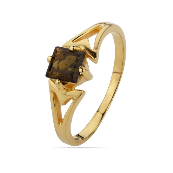 Anello Luckyshine In Argento Placcato Con Tormalina Bicolore E CZ &ndash; Taglie 6-10, Regalo Vacanze