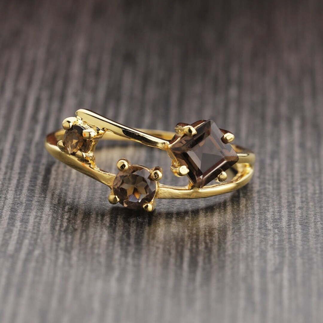 473 Single Stone Smoky Quartz Ring main image 1