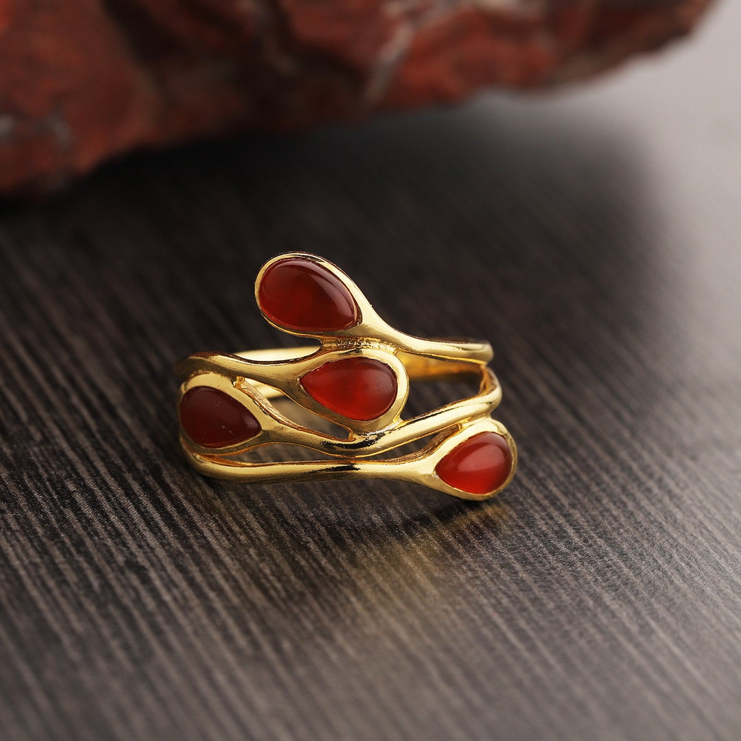 Jewellery Wholesalers Joy Jewellery Cenik Ring Natural Carnelian - Main Image
