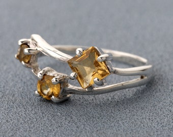 Natural Citrine Ring, Handcrafted Jewelry, 925 Sterling Silver Ring, Engagement Gift, November Birthstone, Mother's Day Gift, Gift For Her