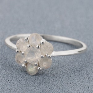 Natural Rainbow Moonstone Ring, 925 Sterling Silver Ring, Handcrafted Jewelry, June Birthstone, Silver Moonstone Ring, Wedding Gift, For Her