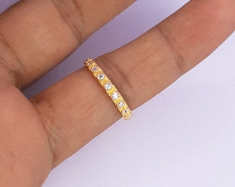 Dainty Zircon Stacking Eternity Ring Gold Minimalist Ring CZ Ring Simple  Crystal Ring Silver Ring Gift for Her Delicate Ring Eternity Band