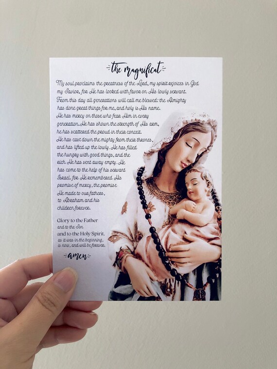 The Magnificat Prayer Print Mary Prayer Print Catholic Etsy