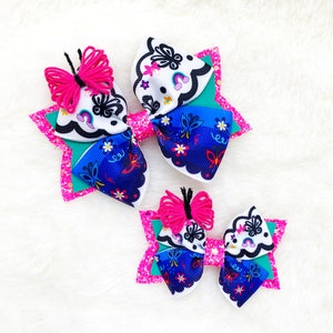 Encanto Inspired Hair Bow | Encanto Baby Headband | Encanto Glitter Hair Bow | Sparkly Hair Bow | Mirabel Butterfly Hair Bow