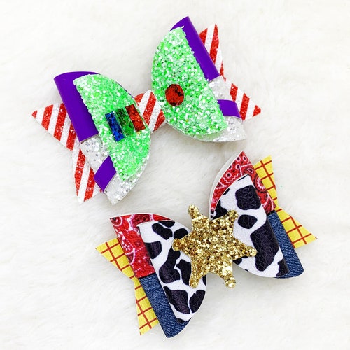 Toy Story Woody Buzz Lightyear Inspired Hair Bow Toy Story Etsy