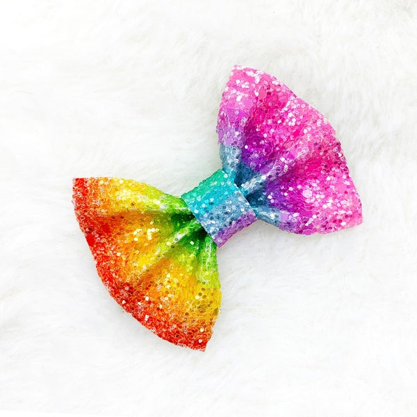 Rainbow Hair Bow Etsy