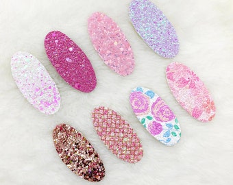 Glitter Flower Snap Clips: Baby Toddler Non-Slip Hair Accessories