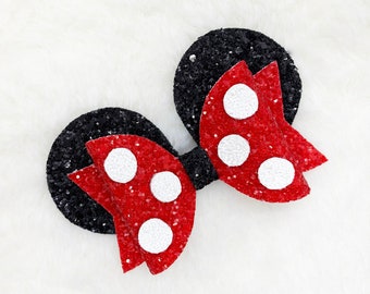 Minnie Mouse Ears Hair Bow: Polka Dot Baby Headband