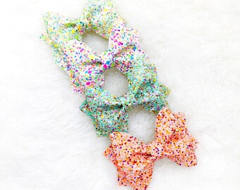 Confetti Glitter Hair Bow: Sparkly Baby Bow Headband