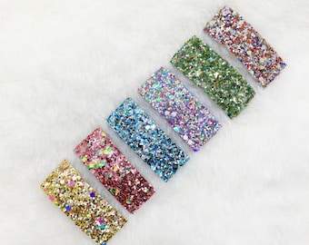 Sparkly Glitter Snap Hair Clips: Holiday Celebration Accessories