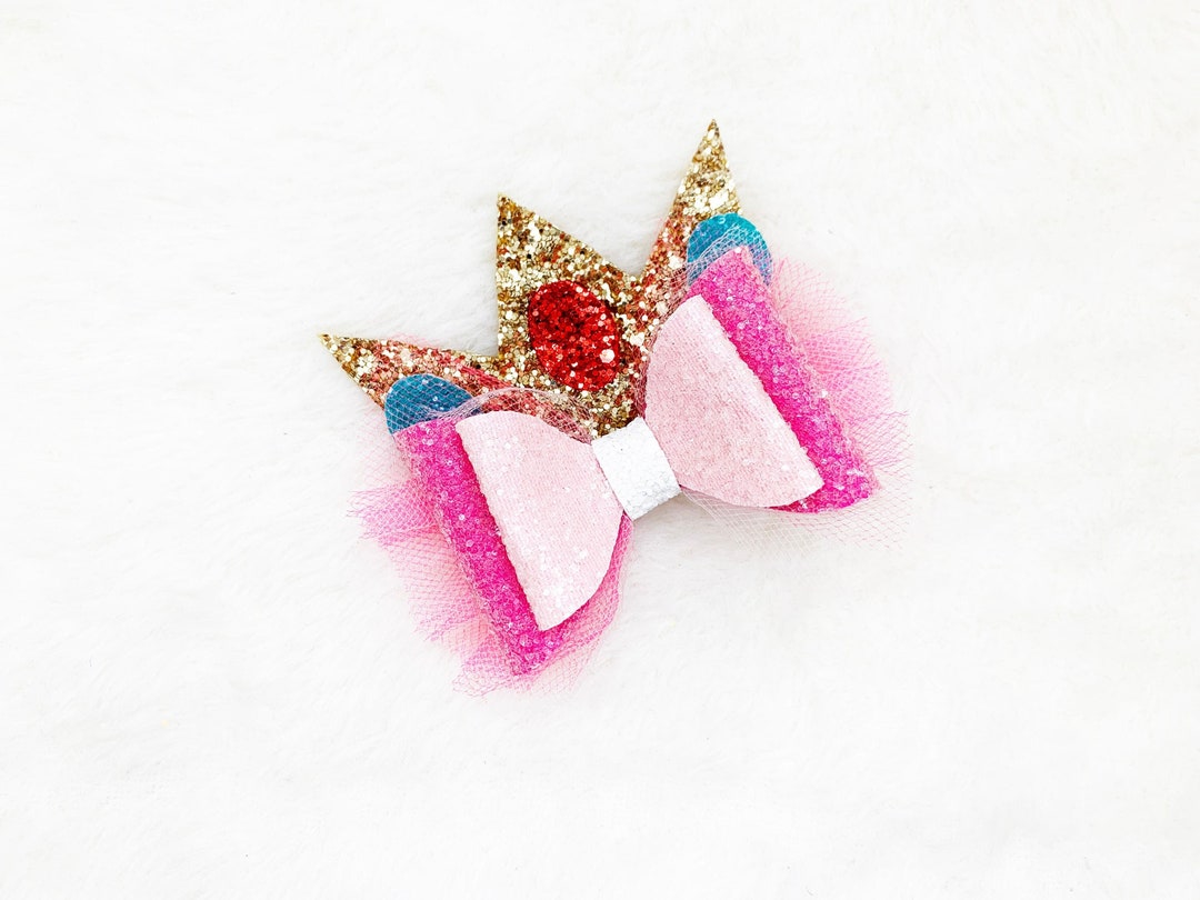 Princess Peach Hair Bow Sparkly Princess Rosalina Daisy Inspired Hair