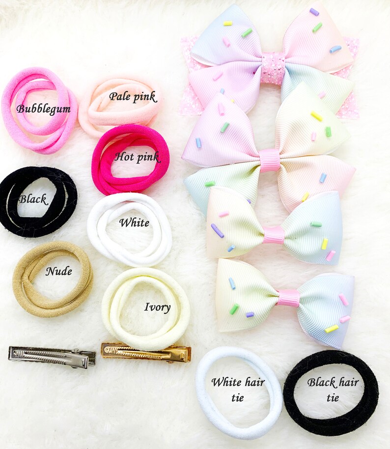Ice Cream Sprinkles Ribbon Hair Bow Ice Cream Pigtail Baby Etsy