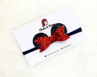 Mickey Mouse Ears Hair Bow: Baby Toddler Headband