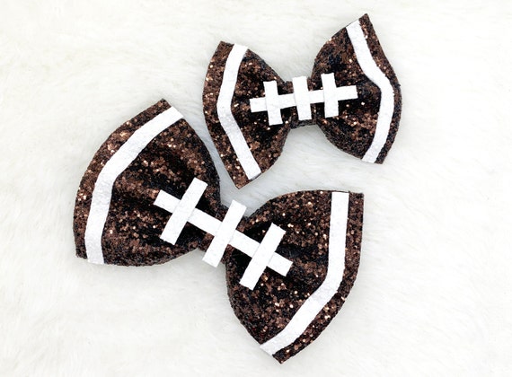 Football Hair Bow: Pigtail Bows, Headband, or Hair Ties