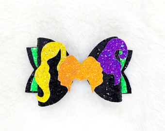 Hocus Pocus Hair Bow: Sanderson Sisters Halloween Sparkle
