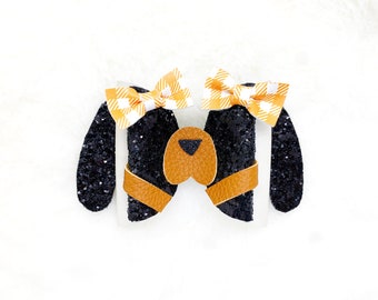 Mascot hair bow | tennessee smokey Mascot hair bow | University of Tennessee sports teams hair bow | Smokey Bluetick Coonhound hair bow