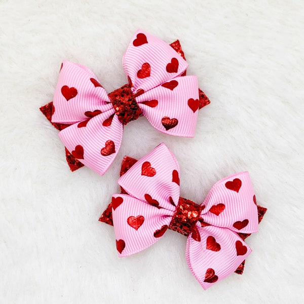 Valentine's day Hair bows | Red heart valentine's day baby bow headband | valentine's day gift for girls | valentine's day accessory