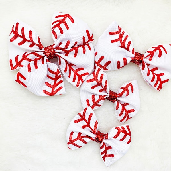 Baseball Hair Bows Etsy