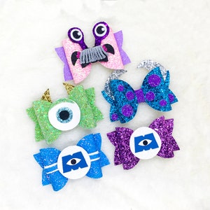 Sparkly Hair Bow Headband | Mike and Sully Baby Boo Girls hair accessories | Monsters Inspired Hair Bow | University Glitter Girls Bow