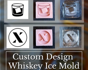 Custom design whiskey ice mold, Ice cubes based on your image, Logo ice cubes, Custom image silicone ice mold, Personalized logo whiskey ice
