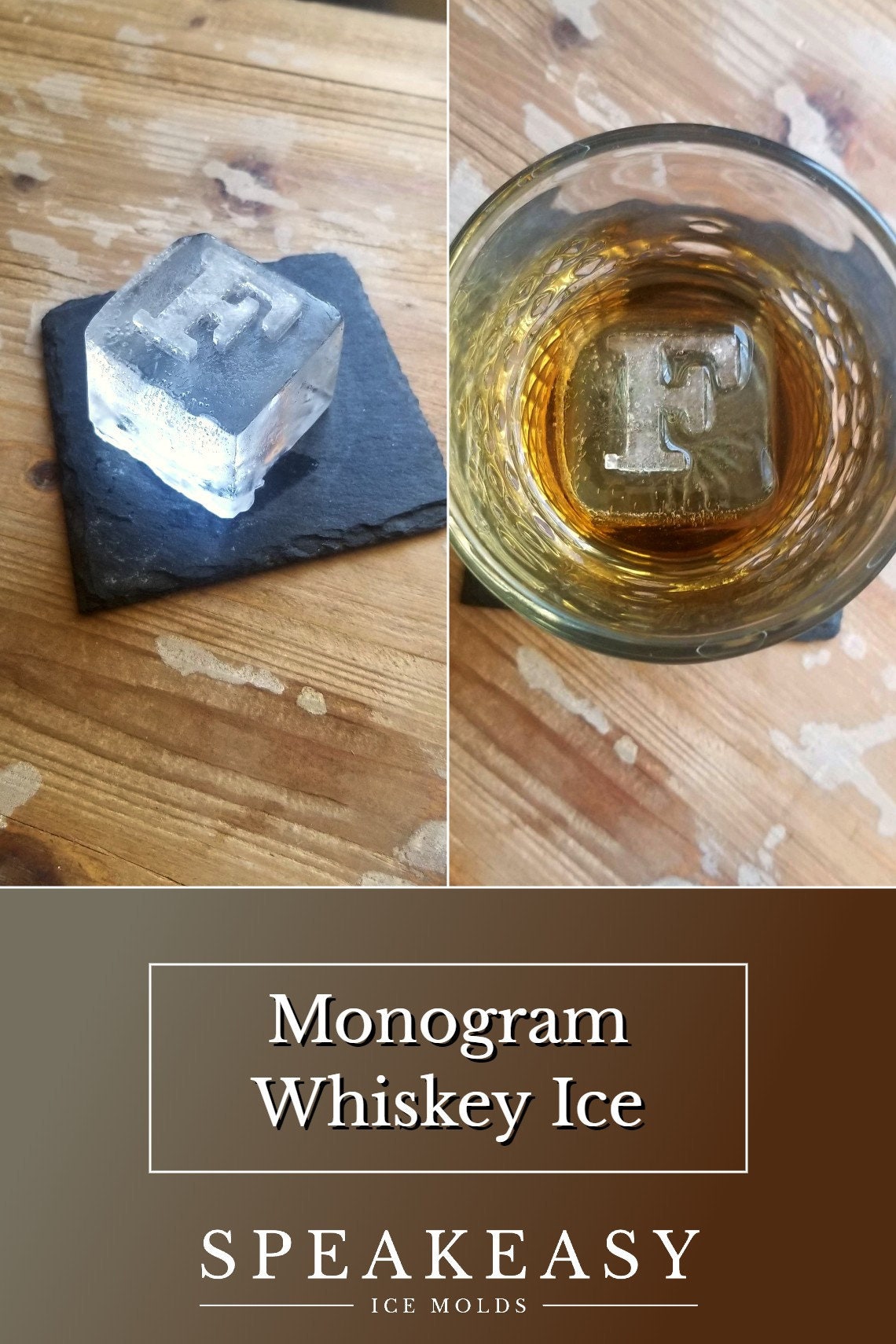 Unique housewarming gift idea for whiskey lovers | Custom whiskey ice mold,  Initialed ice cubes, Apartment housewarming for bachelor, single